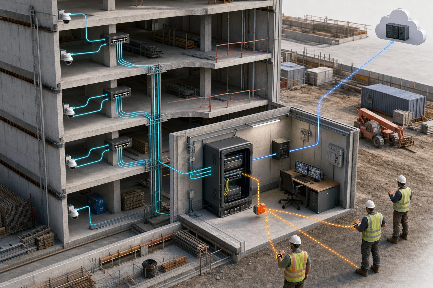 Cutaway view of the protected site network infrastructure